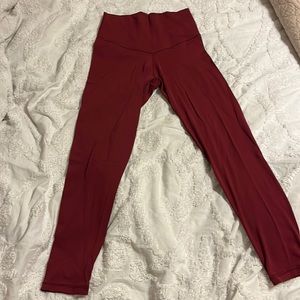 AERIE REAL ME LEGGINGS DARK RED SIZE M